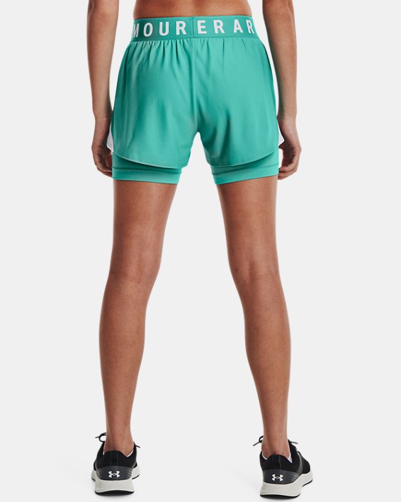 Women's UA Play Up 2-in-1 Shorts, Green, pdpMainDesktop image number 1